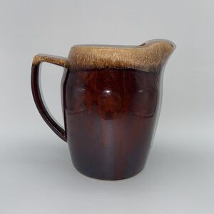 Kathy Kale BROWN DRIP Glaze  #7011 Ice Lip  Pitcher, Exc Cond. 8" Tall, Vintage